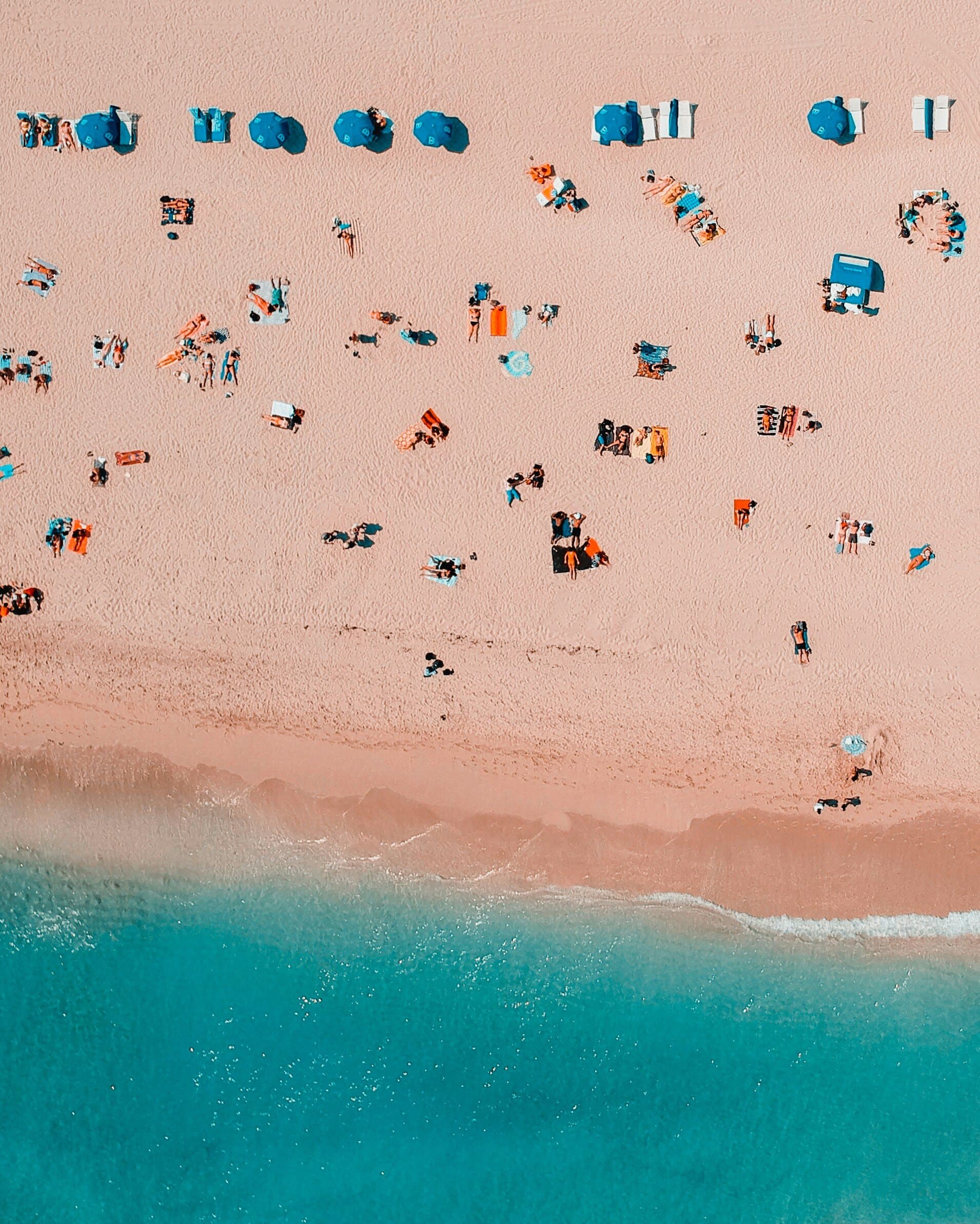 Aerial view of Miami South Beach shoreline