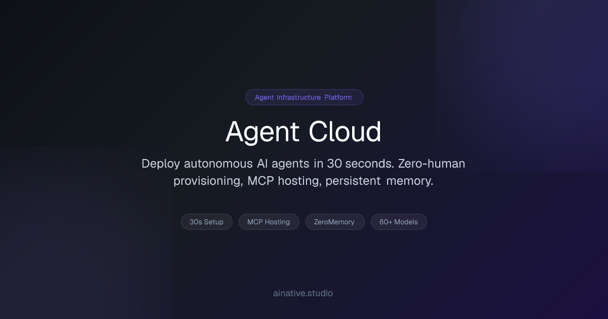 Agent Cloud — Deploy Autonomous AI Agents in Seconds | AINative Studio