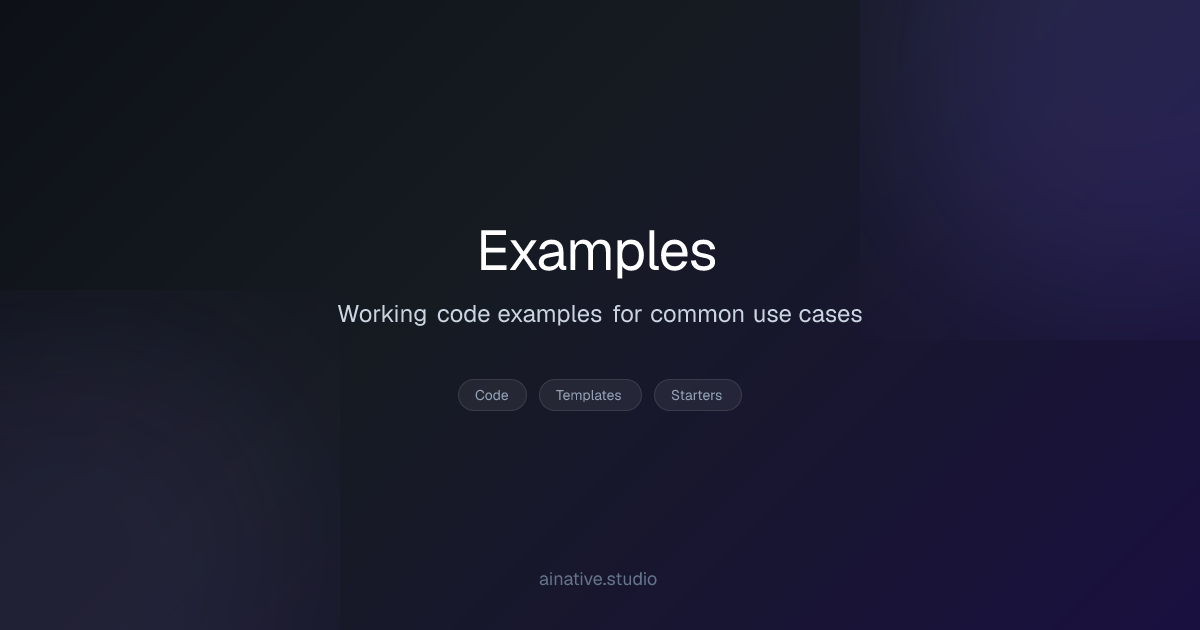 Code Examples Gallery | AINative Studio