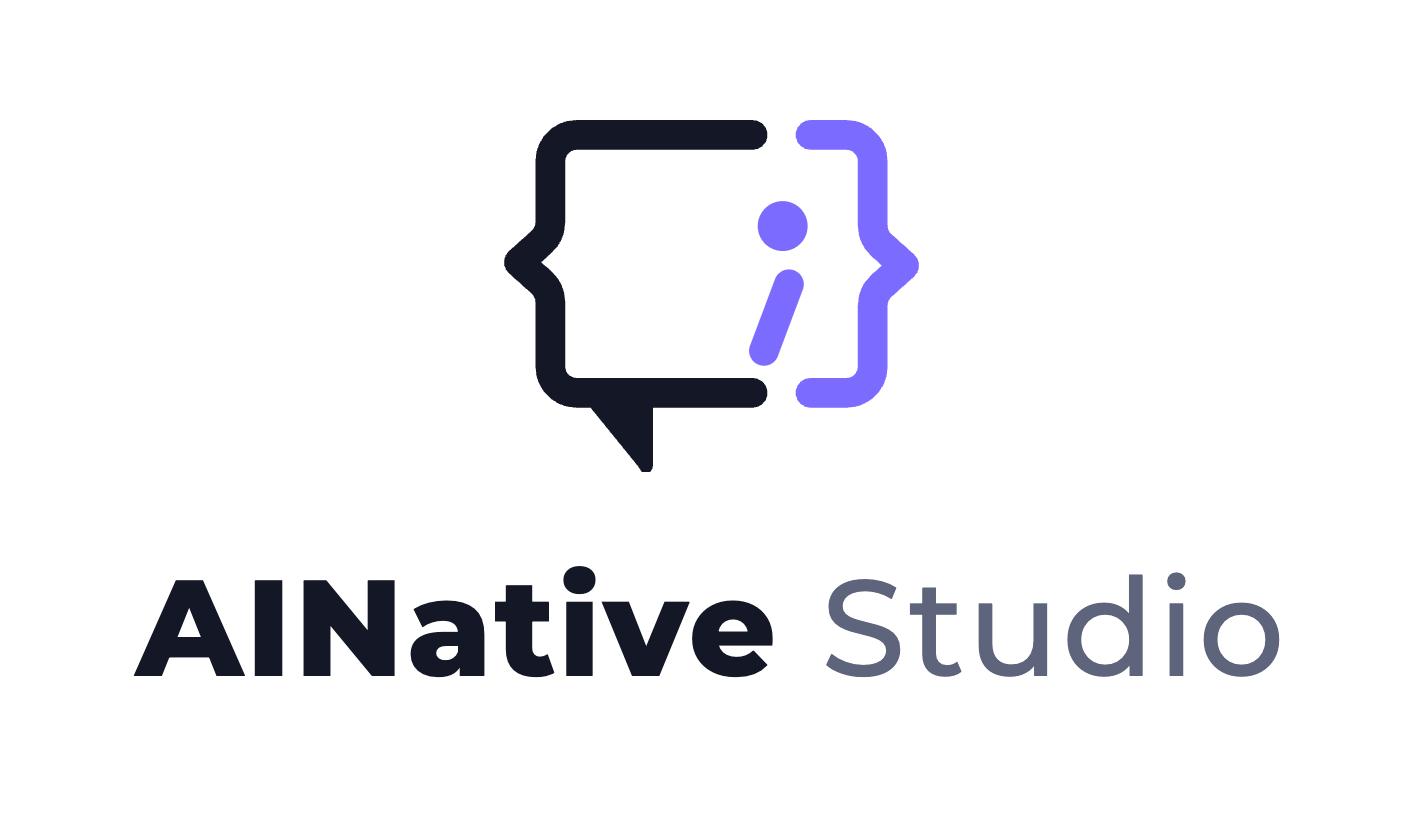 AINative Studio stacked logo in primary colors