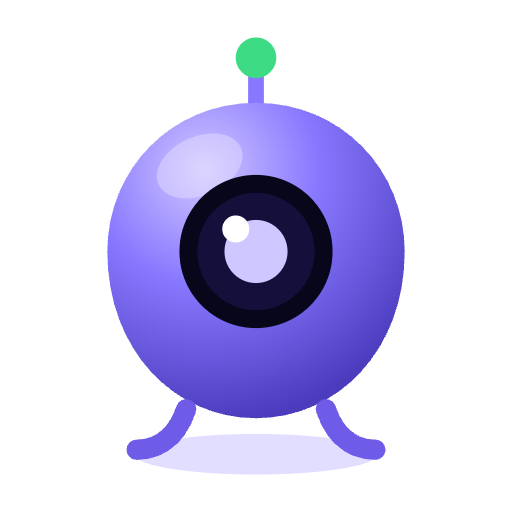 Blob mascot — friendly AINative character with status-light antenna, transparent PNG 512px