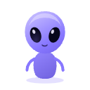 The Visitor mascot — white-background PNG 128px