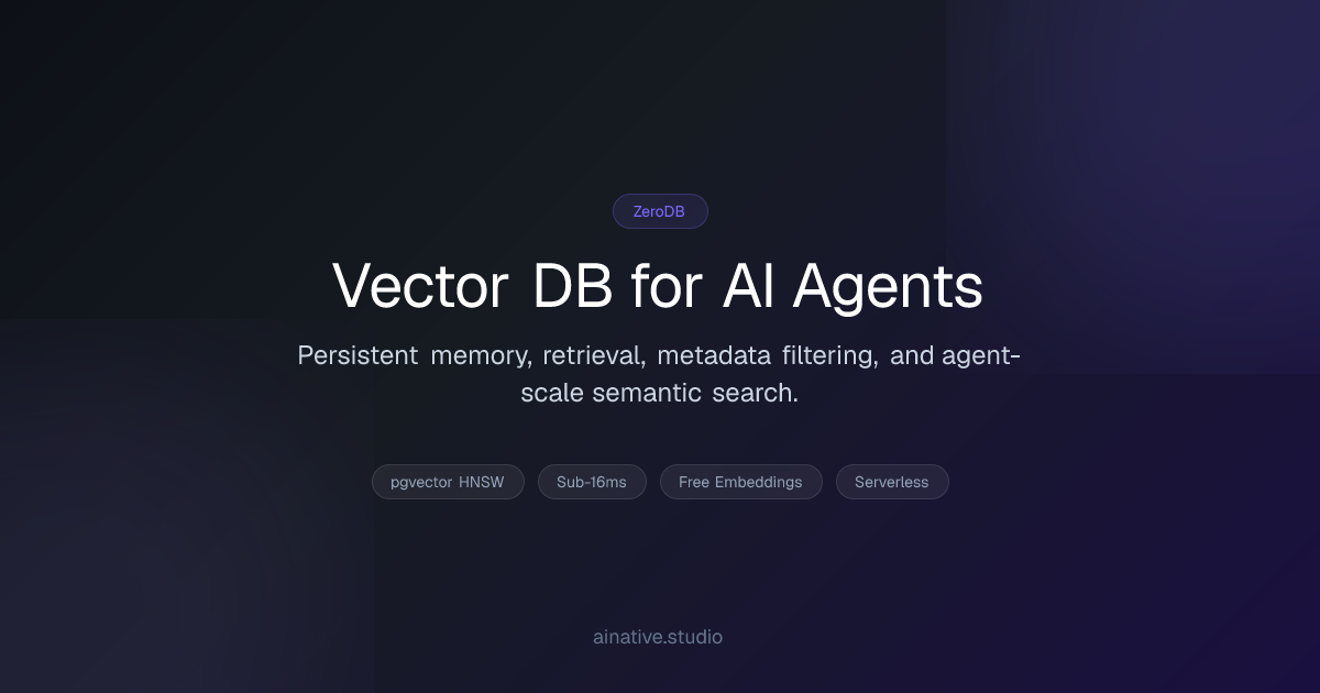 Vector Database for AI Agents | Persistent Memory + Retrieval ...